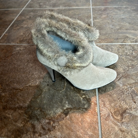 Suede and Faux Fur Booties - Picture 1 of 5